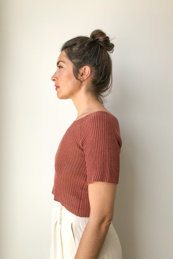 Piper Dalton Designs Piper Dalton Cropped Linen Tee in Penny Piper Dalton Designs Piper Dalton Cropped Linen Tee in Penny