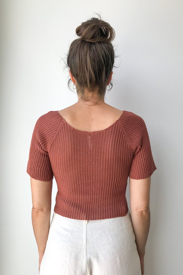Piper Dalton Designs Piper Dalton Cropped Linen Tee in Penny Piper Dalton Designs Piper Dalton Cropped Linen Tee in Penny