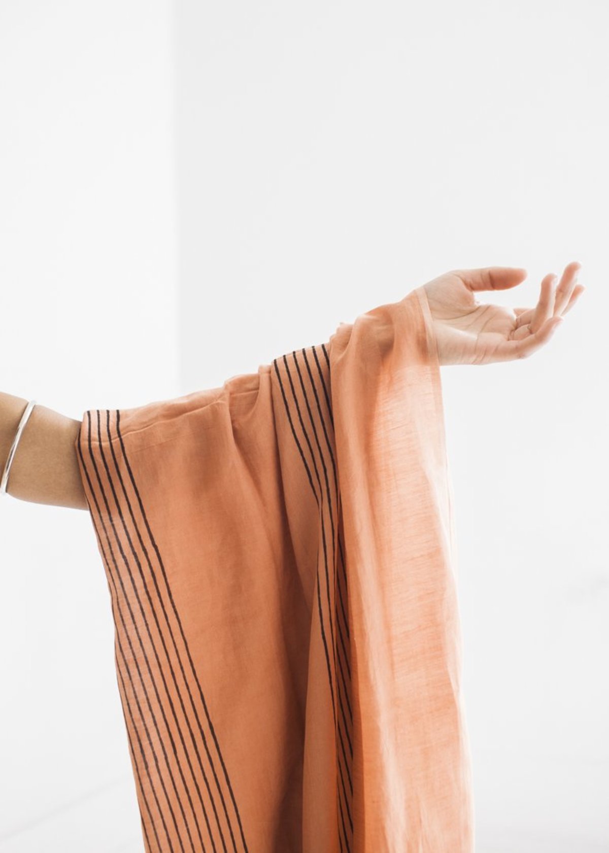 Block Shop Textiles Scarf in Terracotta Sunwave - Image 4 of 4