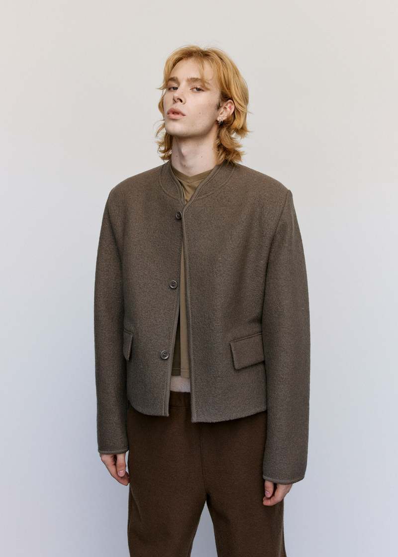 ジャケット・アウター RIER WALKER JACKET RIER | Walker jacket black | 100% natural wool | made in