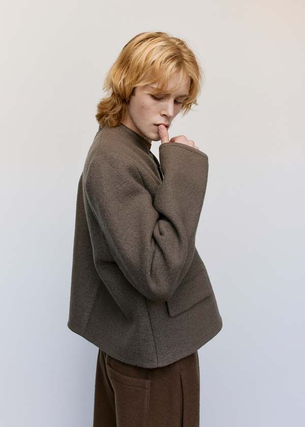 Rier Felted Wool Crop City Walker Jacket - Castoro | Garmentory