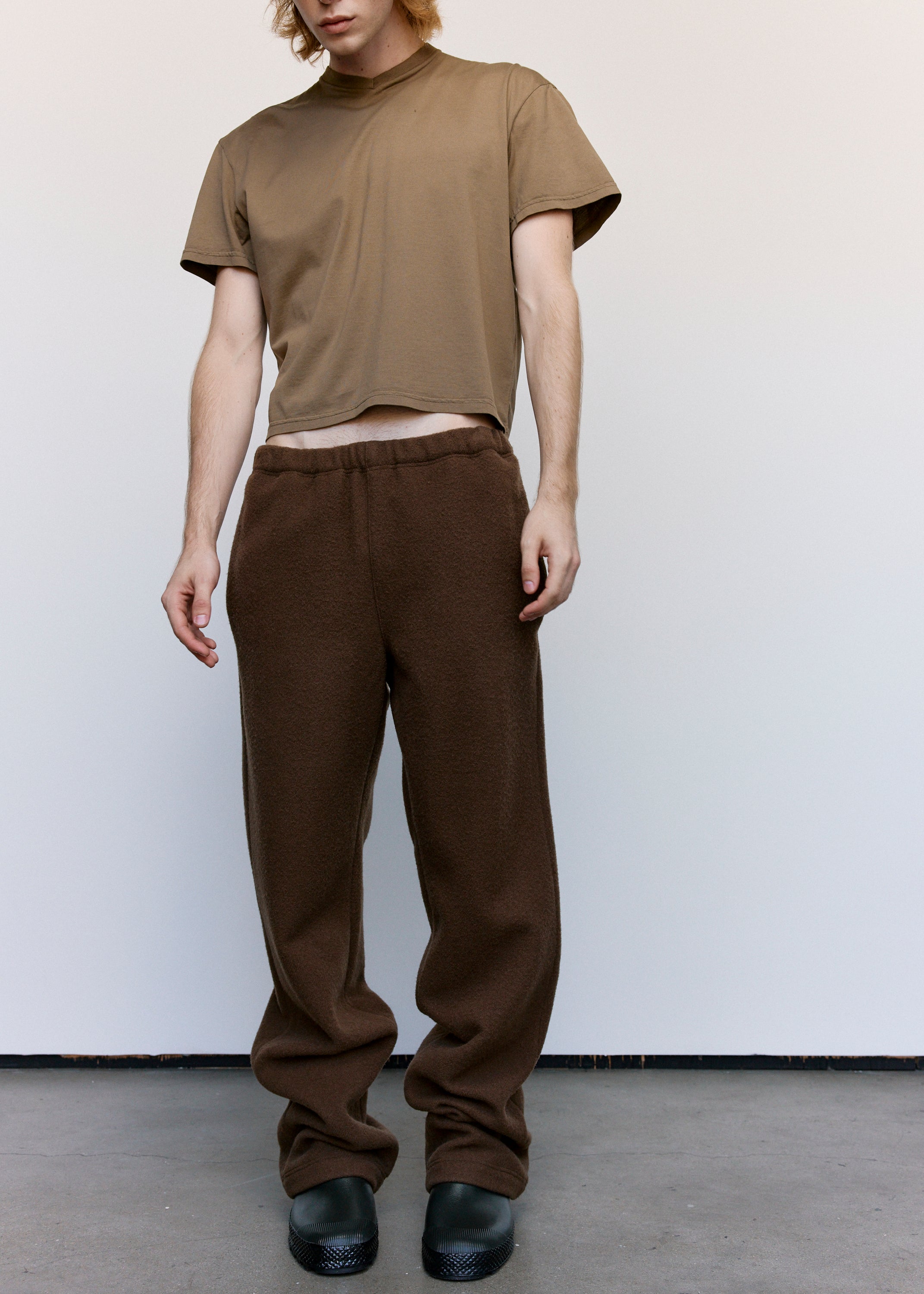 Rier Natural Wool Fleece Trousers - Castoro | Garmentory