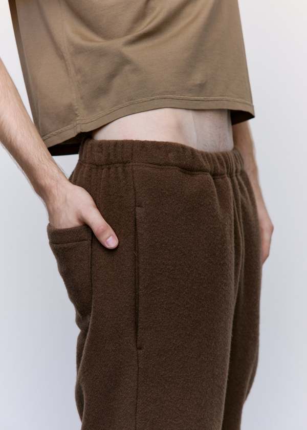 Rier Natural Wool Fleece Trousers - Castoro | Garmentory