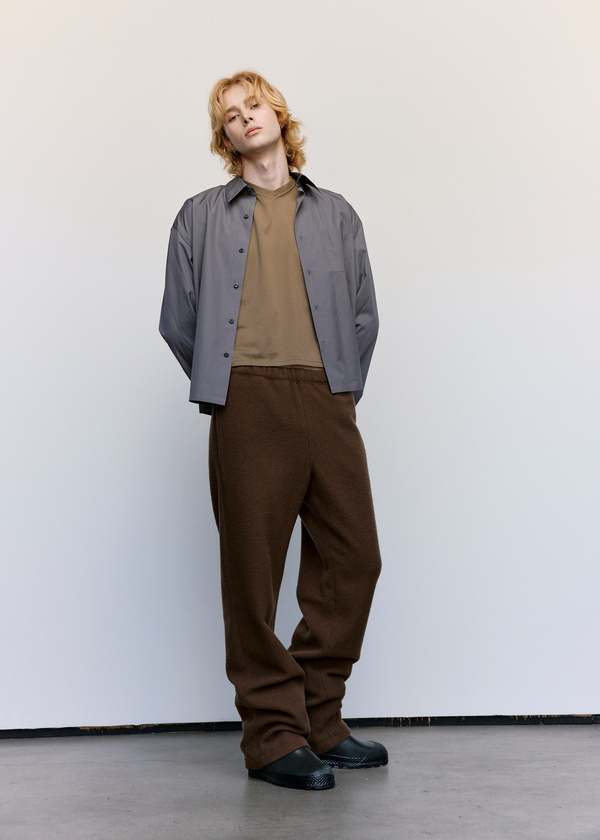 Rier Natural Wool Fleece Trousers - Castoro | Garmentory