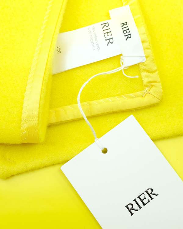 Rier Natural Fleece Wool Blanket Scarf - Yellow | Garmentory