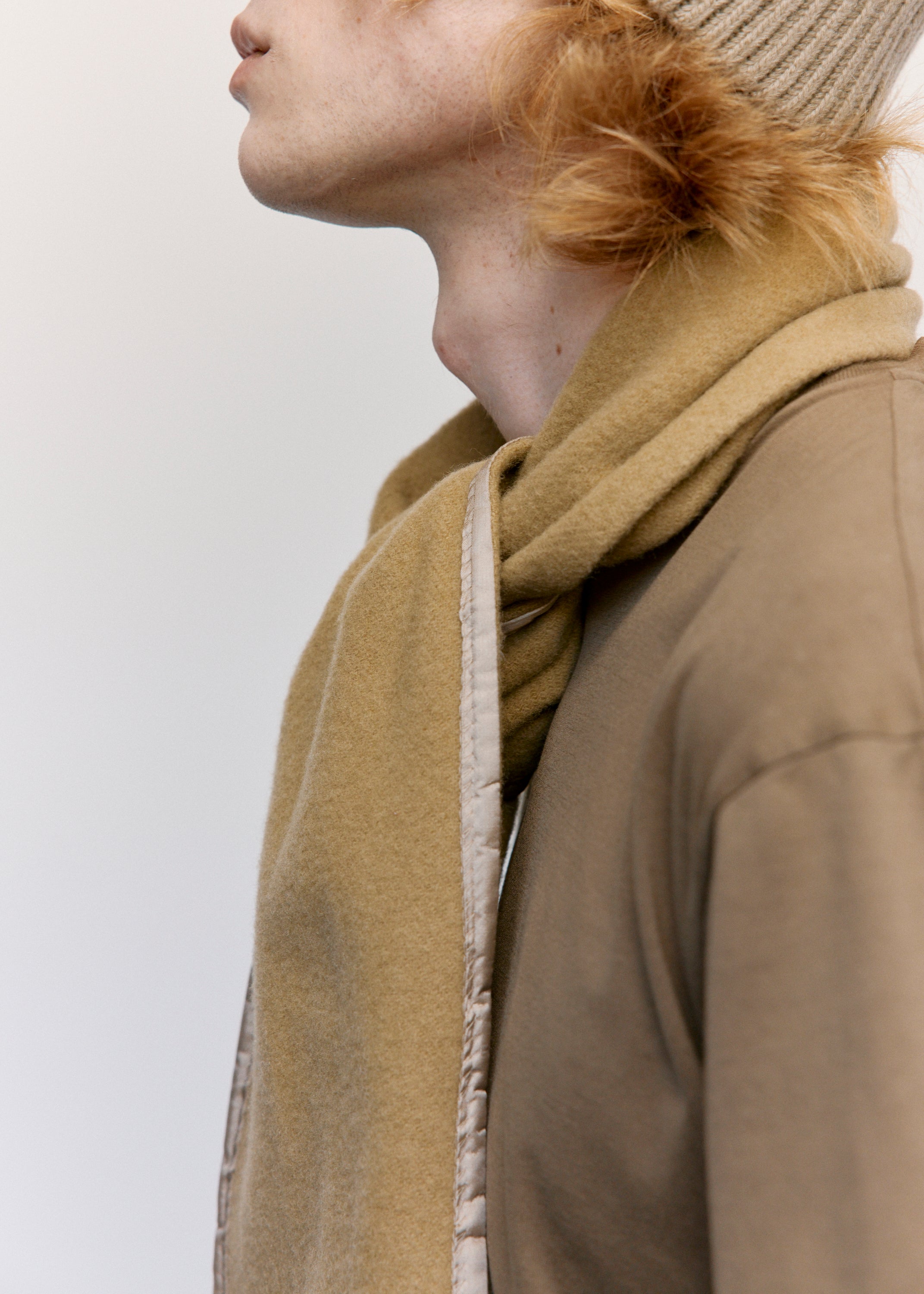 Rier Yuta Natural Fleece Wool Blanket Scarf | Garmentory