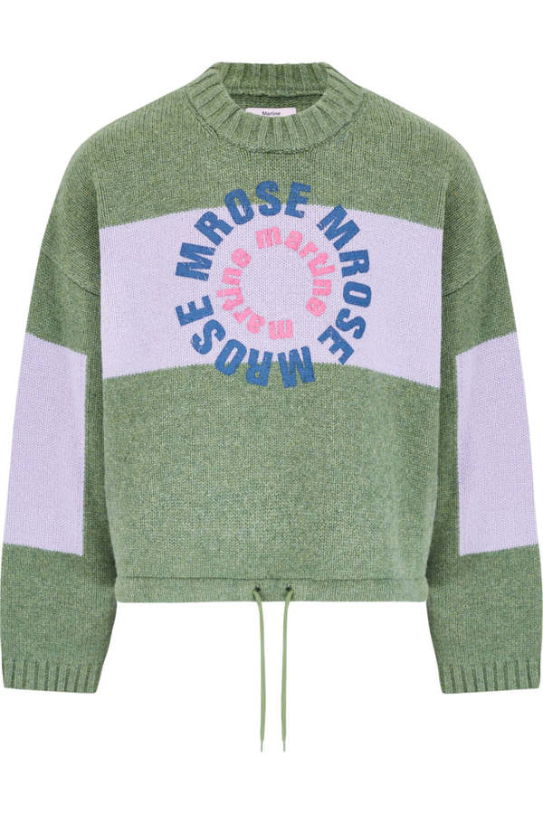 Martine Rose Intarsia Print Sweater - Green | Garmentory