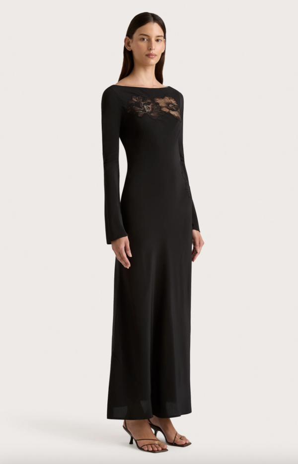 Faithfull The Brand Biarritz Long Sleeve Dress - Black on Garmentory