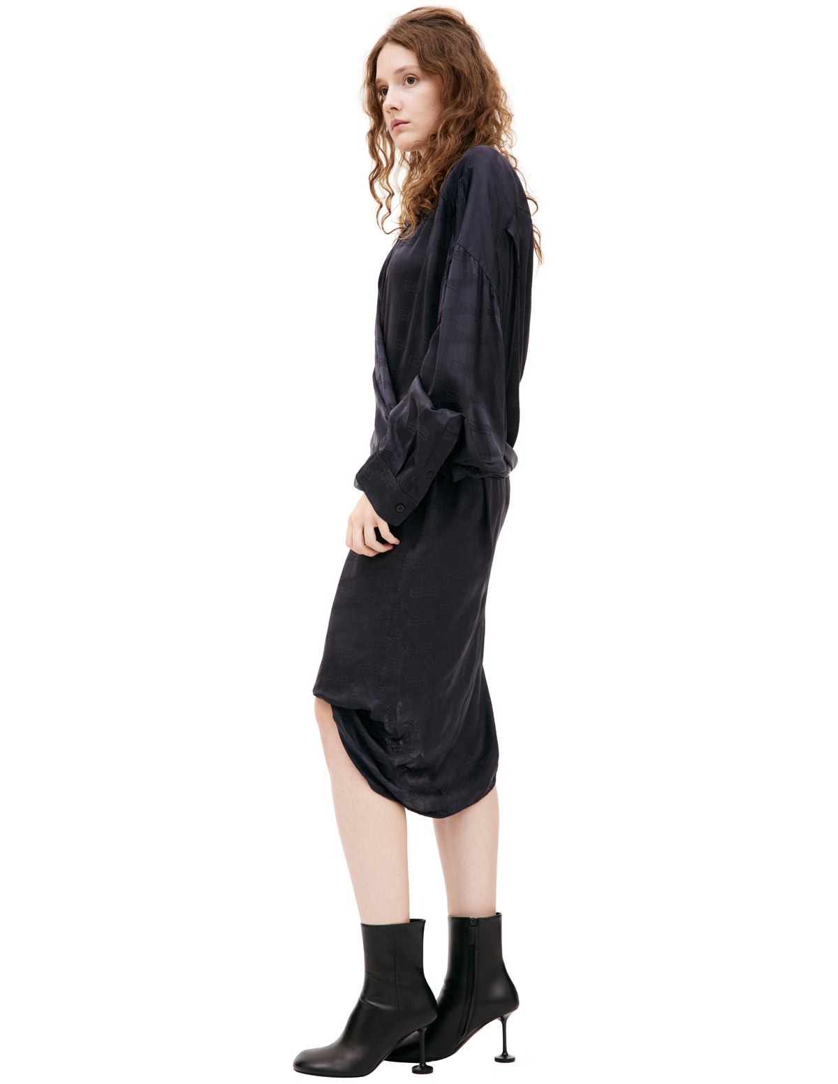 ワンピース BALENCIAGA Woman Dress Black 831034TSVC7 1041 Women's Polo Mini Dress in Black | Balenciaga US