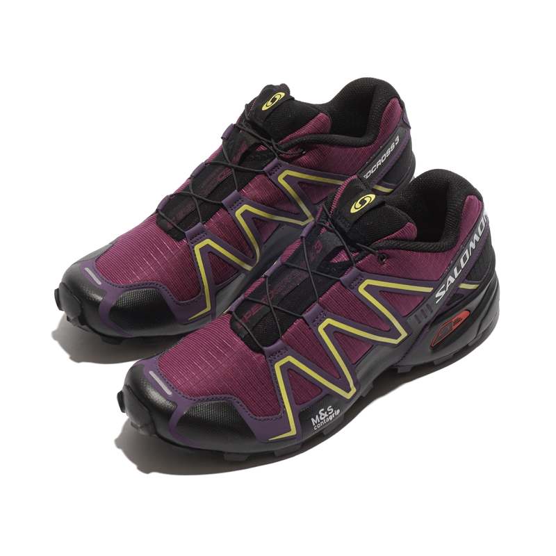 ◆Salomon◆ Speed Cross 3 Plum Caspian Black Crown Jewel L47 Salomon - PLUM CASPIA, BLACK AND CROWN JEWEL SPEEDCROSS 3