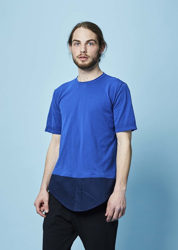 Vittorio Branchizio Sotto Reverse Seam Tee - Blue/Navy Vittorio Branchizio Sotto Reverse Seam Tee - Blue/Navy