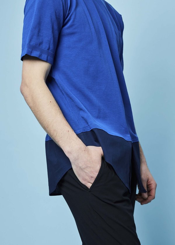 Vittorio Branchizio Sotto Reverse Seam Tee - Blue/Navy Vittorio Branchizio Sotto Reverse Seam Tee - Blue/Navy
