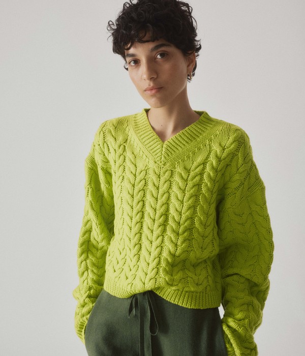 SAYAKA DAVIS NEW YORK Cable Sweater - Wasabi
