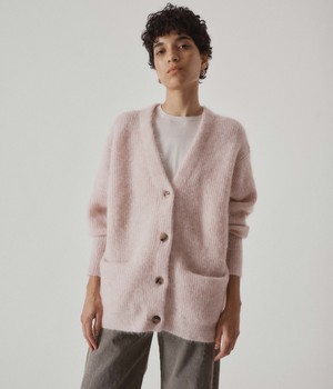 SAYAKA DAVIS NEW YORK Mohair Cardigan - Blush | Garmentory