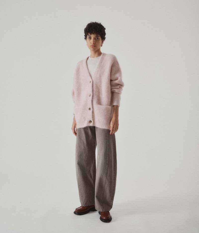 SAYAKA DAVIS NEW YORK Mohair Cardigan - Blush | Garmentory