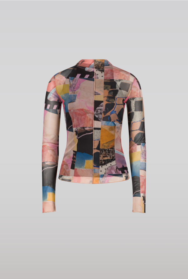 SAEMDI Collage Mesh Top