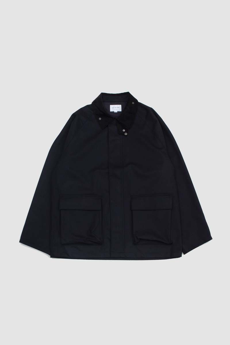 Still By Hand 3 Layer Field Jacket - Black Navy | Garmentory