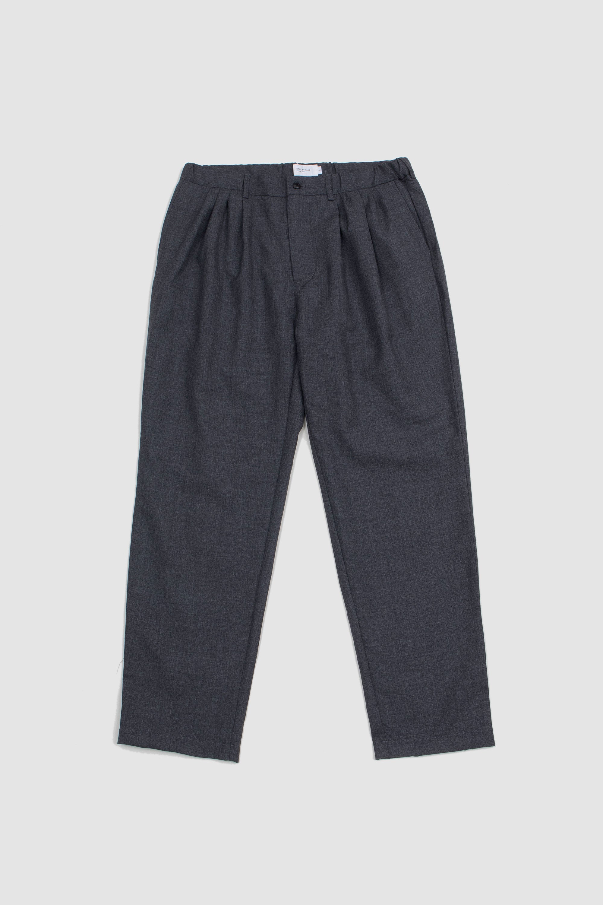 Still By Hand Relaxed Wool Pants - Grey | Garmentory