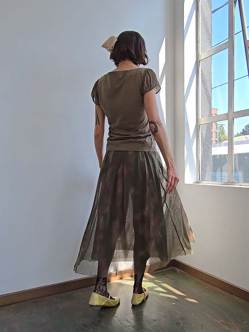 camo sheer skirt