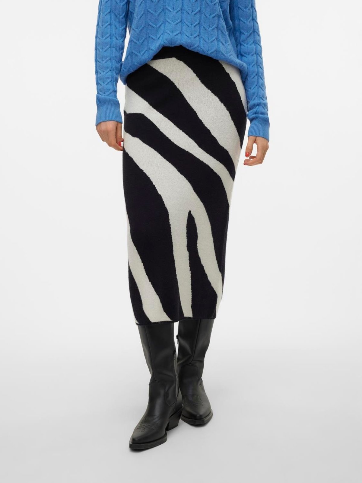 CHANCE & FATE NANCY KNITTED SKIRT - BLACK/WHITE - Image 1 of 6