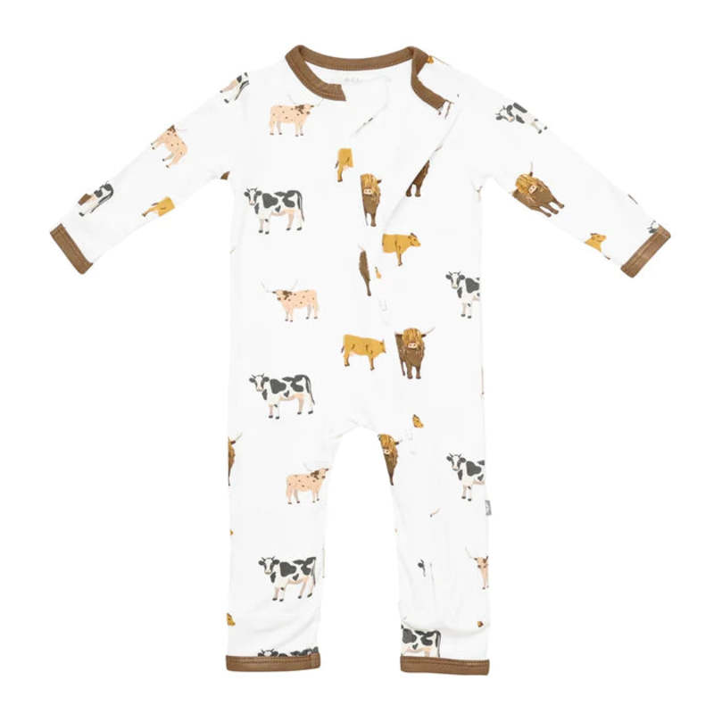 Kids Kyte BABY Zippered Romper - Moo