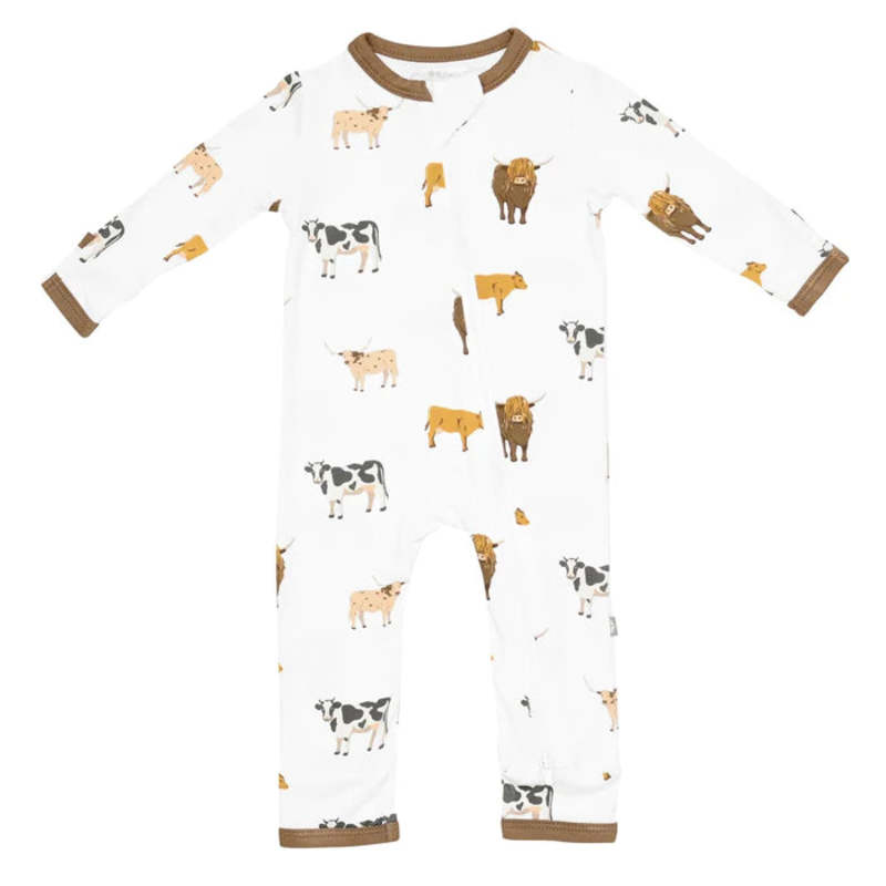 Kids Kyte BABY Zippered Romper - Moo