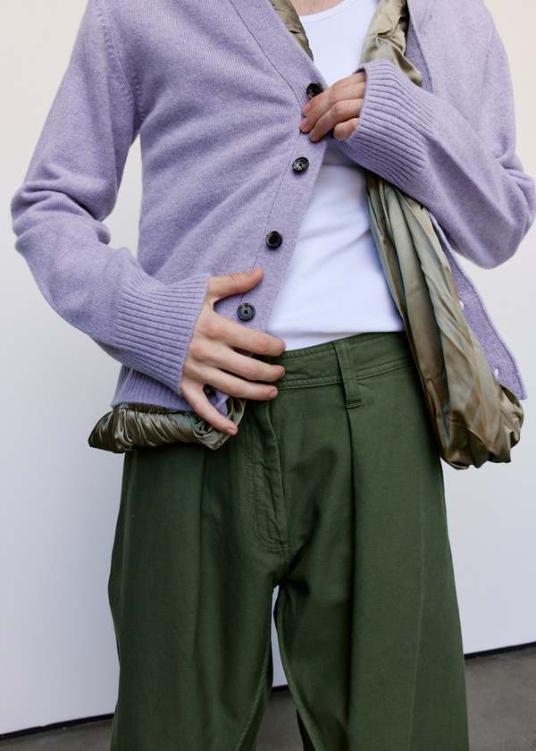 JW ANDERSON Satin Lined Cardigan - Lavender | Garmentory