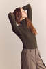 Amente Wool Blend Lightweight Turtleneck - Dark Olive - Thumbnail 7