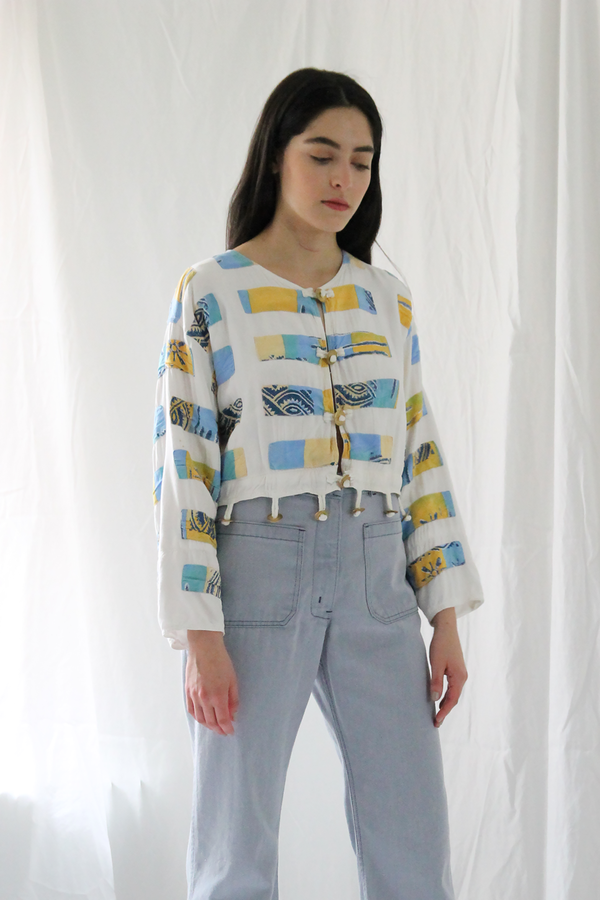 Duo Nyc Vintage Patchwork Crop Jacket Duo Nyc Vintage Patchwork Crop Jacket