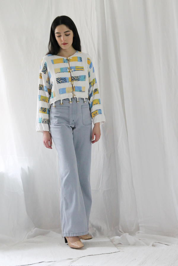 Duo Nyc Vintage Patchwork Crop Jacket Duo Nyc Vintage Patchwork Crop Jacket
