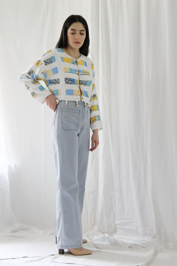 Duo Nyc Vintage Patchwork Crop Jacket Duo Nyc Vintage Patchwork Crop Jacket