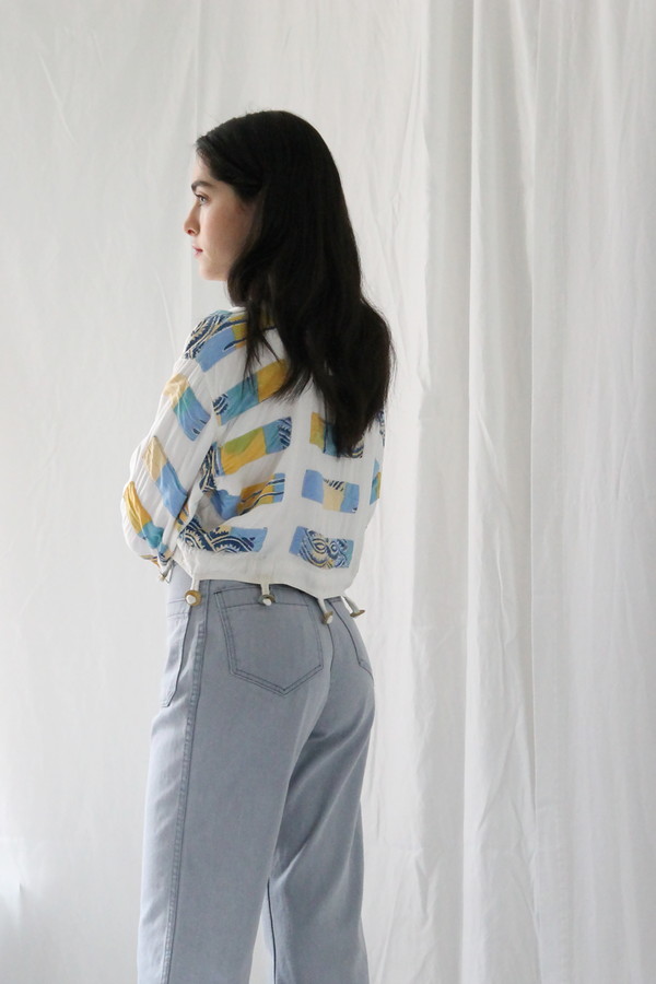 Duo Nyc Vintage Patchwork Crop Jacket Duo Nyc Vintage Patchwork Crop Jacket