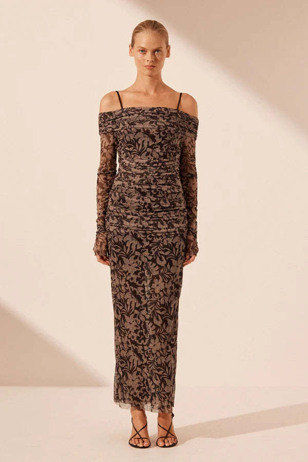 Shona Joy Long Sleeve Off Shoulder Midi Dress - Zoe | Garmentory