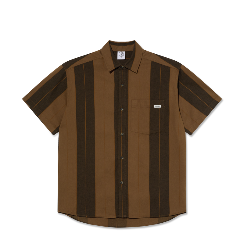 Polar Skate Co. Mitchell Shirt - Brown Block Stripe | Garmentory