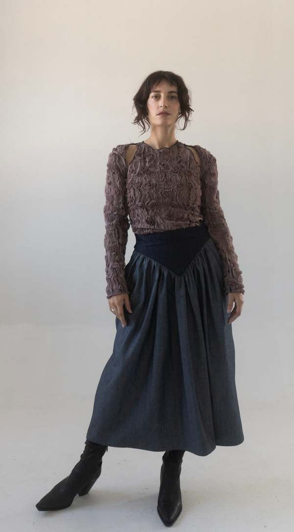 Rightful Owner Rosette Mesh Ballet Set - Gray