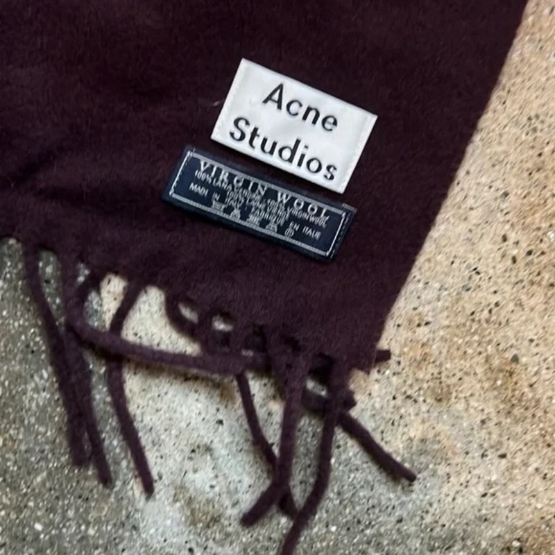 Acne Studios Virgin Wool Canada Scarf - Dark Wine | Garmentory