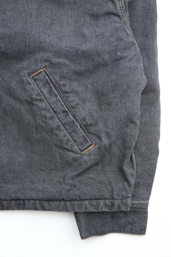 Kapital 14oz Denim T-Back Drizzler Jacket - Black/Ecru