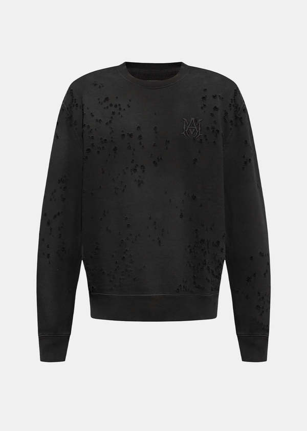 唯一無二の個性を纏う【AMIRI】MA Shotgun Embroidered Crew Amiri MA Shotgun Embroidered Sweatshirt - Black | Garmentory