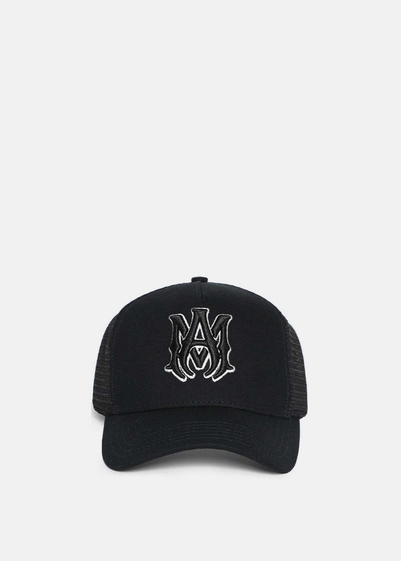 【国内正規】AMIRI MA TRUCKER HAT アミリ ブラック/ブラック AMIRI MA Logo Trucker Cap | Black | FARFETCH
