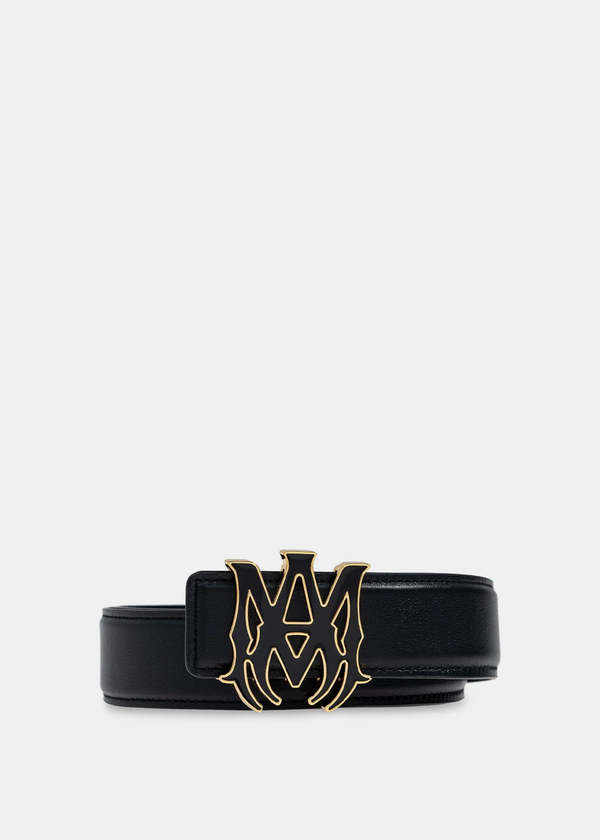 AMIRI | Accessories | Amiri Ma Logo Black Belt Vegan Leather  Amiri MA Logo Gold Belt Vegan Leather Size 32 main image 2