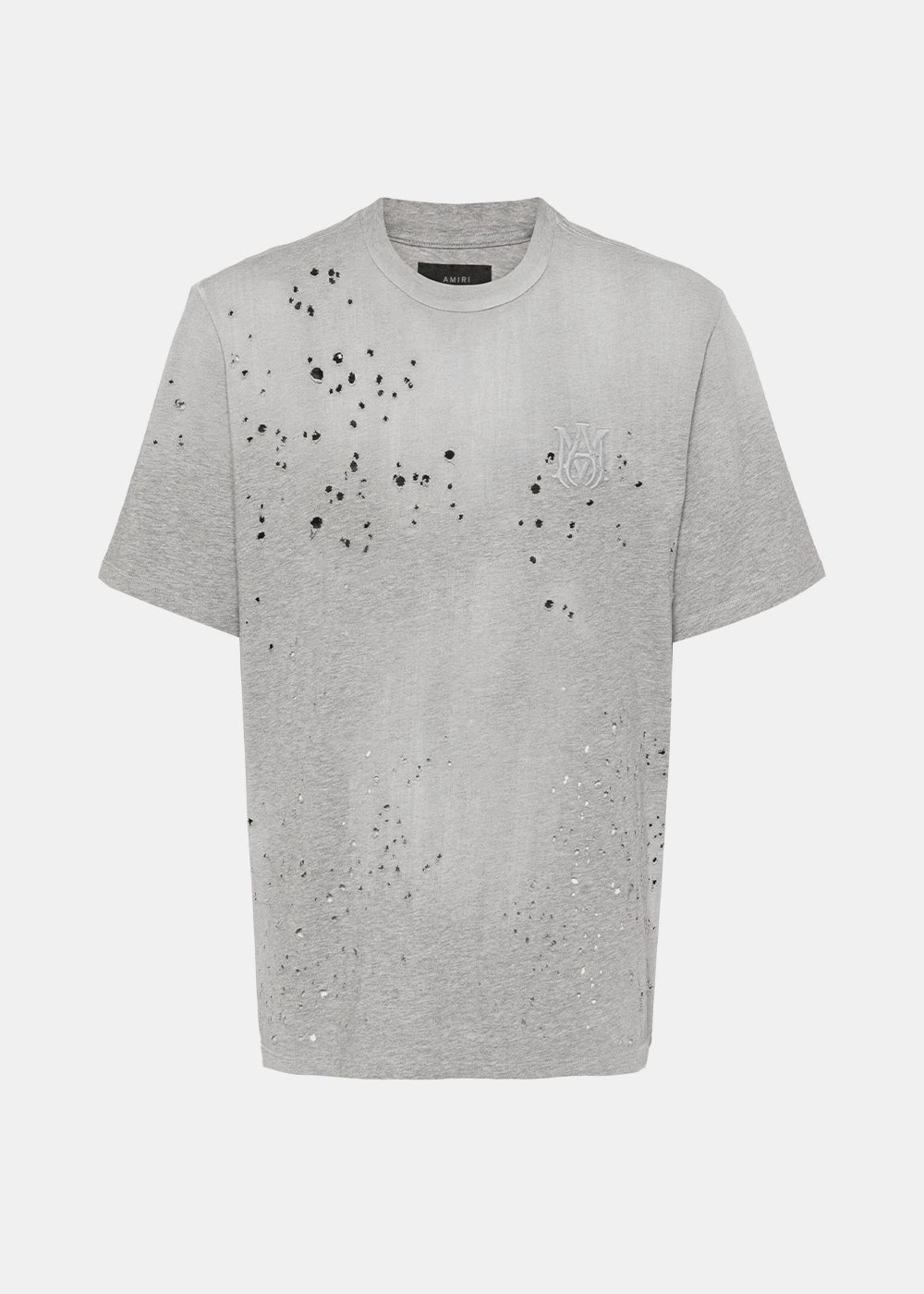 【AMIRI】グレー「MA」刺繍Tシャツ Amiri Grey MA Shotgun Embroidered T-Shirt | Garmentory
