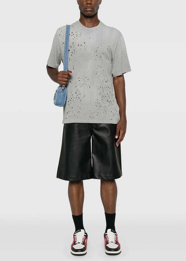 Amiri Grey MA Shotgun Embroidered T-Shirt | Garmentory