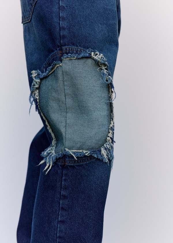 Edward Cuming Circle Window Jean - Mid Blue Wash Denim