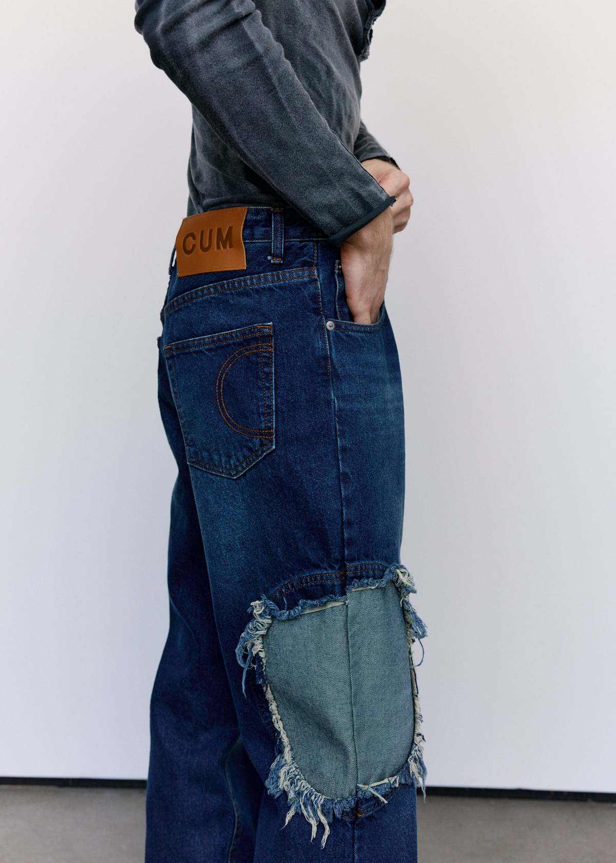 Edward Cuming Circle Window Jean - Mid Blue Wash Denim