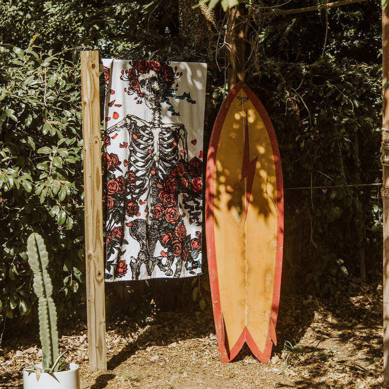 Slowtide Skull & Roses Bertha Beach Towel