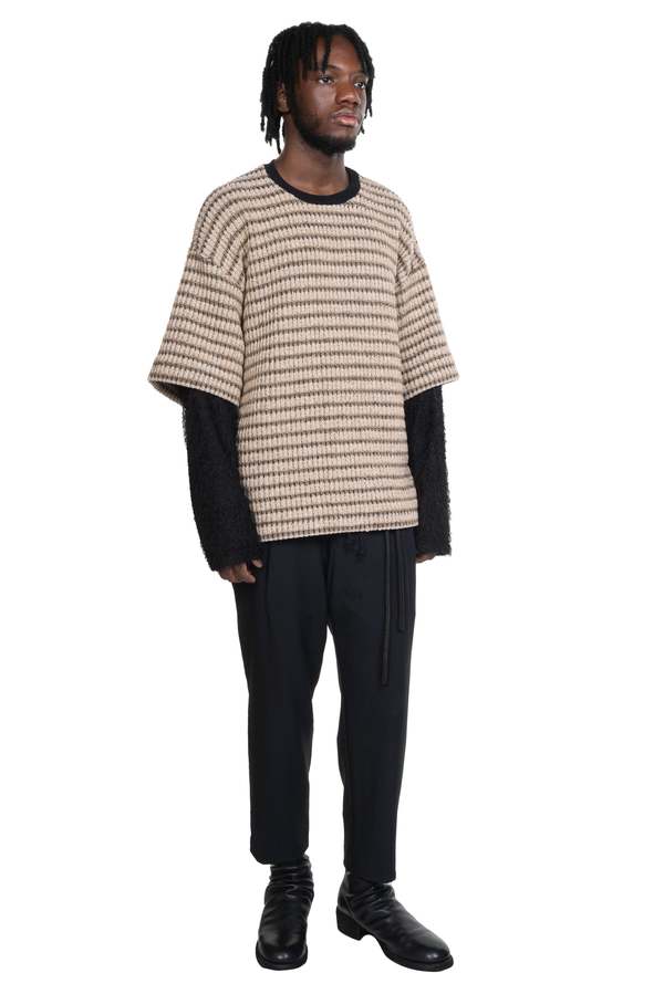 Song for the Mute Double Layered Sleeves Sweater - Beige