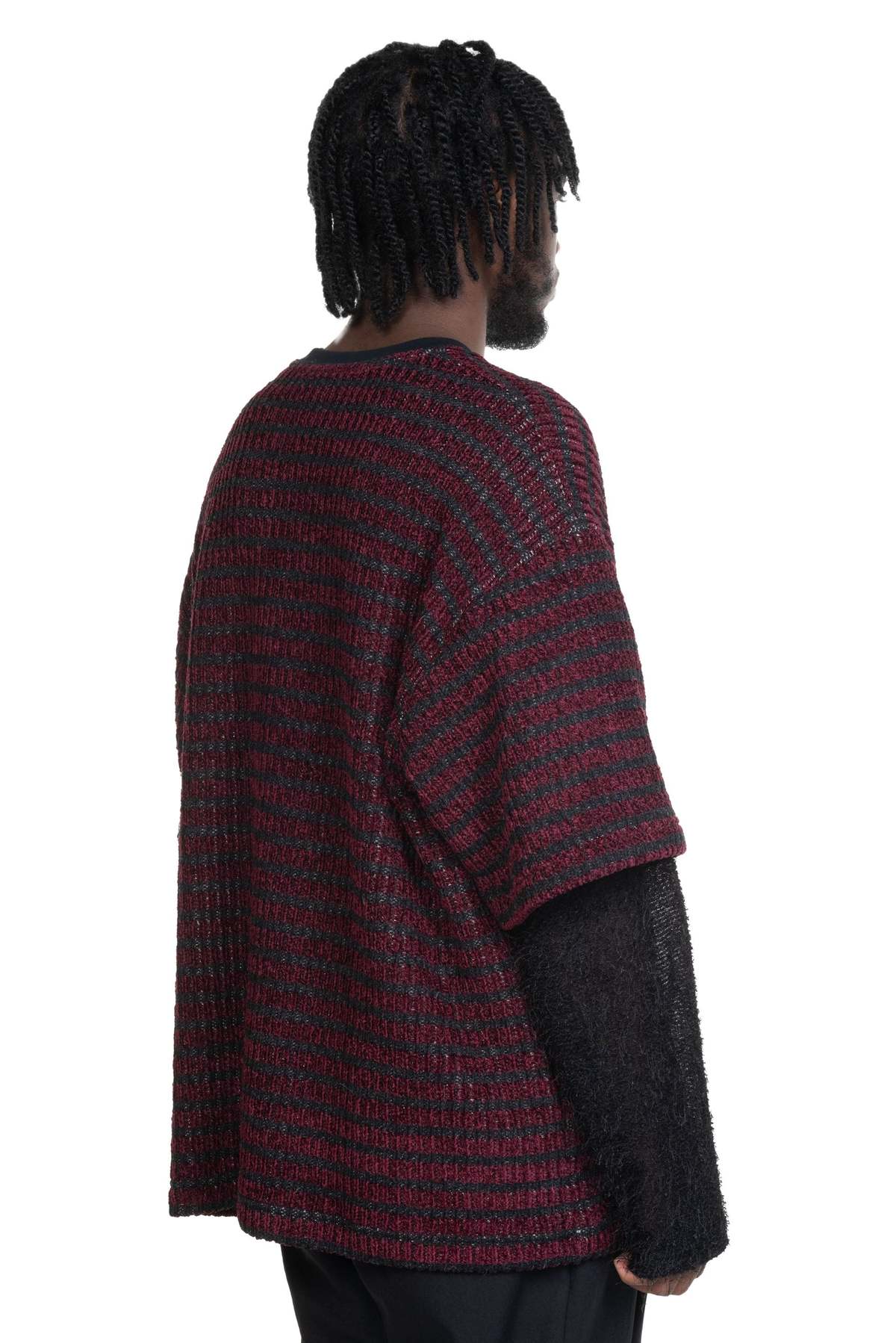Song for the Mute Double Layered Sleeves Sweater - Wine | Garmentory