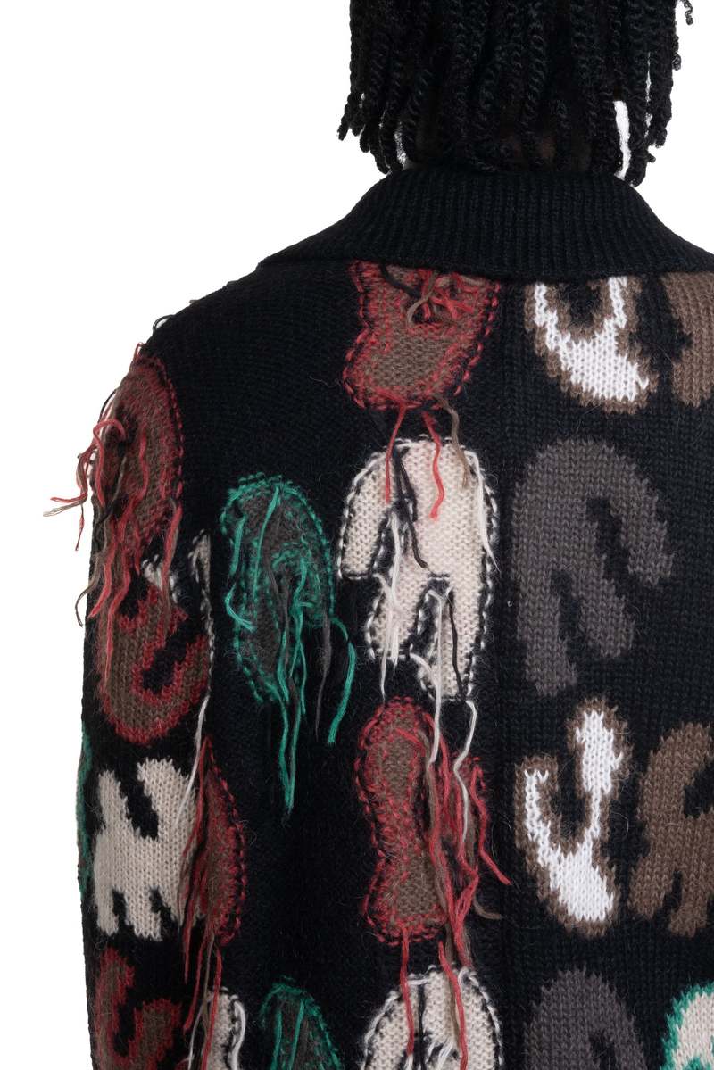 アウターその他 ANDERSSON BELL Rainbow intarsia zip-up cardigan atb1154mBLAC ANDERSSON BELL Rainbow Intarsia Zip-Up Cardigan - Black