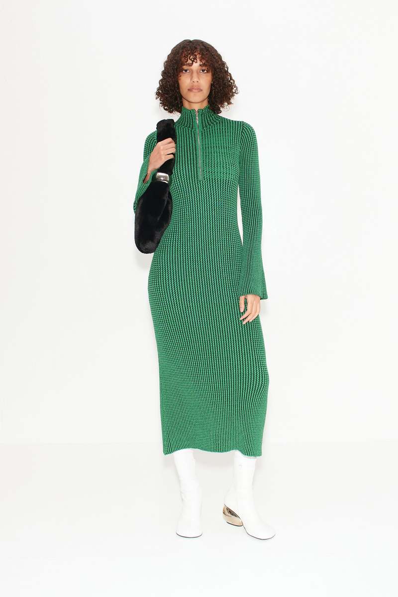Simon Miller Zumi Textured Knit Dress - Gummy Green | Garmentory