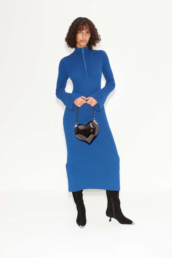 Simon Miller Zumi Textured Knit Dress - Matisse Blue on Garmentory